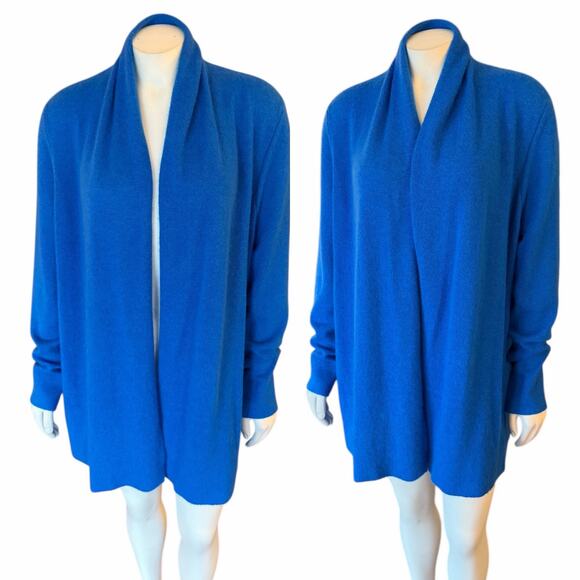 White + Warren Sweaters - White + Warren Cobalt Blue Cashmere Cardigan Soft Large
